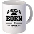 Cana personalizata "Legends are born in April"