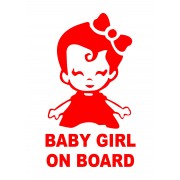 Sticker luneta, autoadeziv, Baby Girl on Board