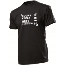 Tricou personalizat, unisex, negru model personalizare " Looks-Fells_Acts "